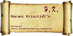 Harant Krisztián névjegykártya
